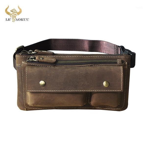 

waist bags fashion original leather crossbody sling bag design casual travel cigarette case pouch fanny belt pack 811-281