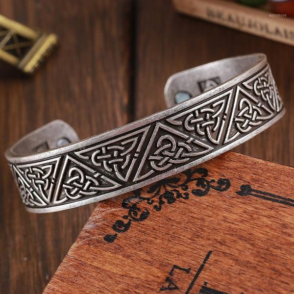 

viking triangle knot bracelet bangle pagan nordic knot wristband cuff drop shipping1, Black