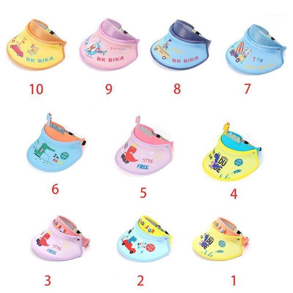 

kids cartoon dinosaur sun visor hat empty outdoor sunshade beach sports cap a69f1, Blue;gray