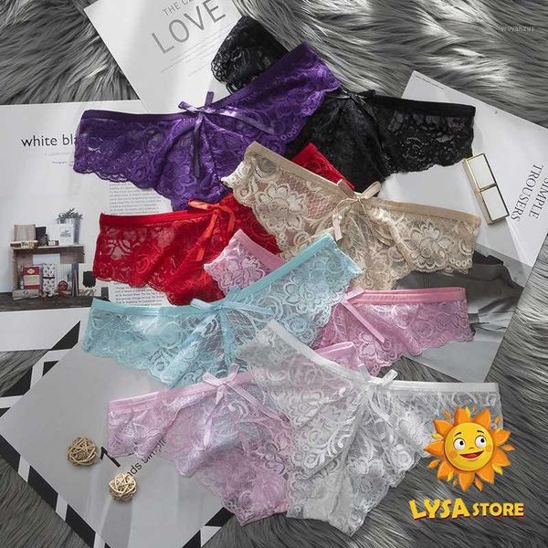 

selling women's underwear temptation lace low waist transparent sweet seamless underwear girl lace1, Black;pink