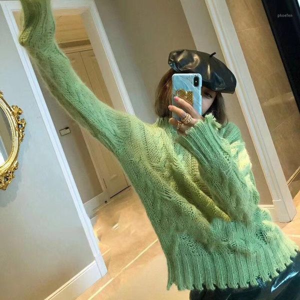 

women sweater 2019 autumn and winter new oil fruit women's knitted sweater1, White;black