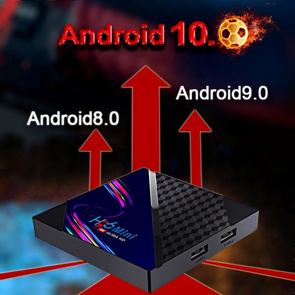 H96 Mini V8 Smart Android 10.0 TV Box 2GB 16GB Quad Core 4k 2.4G Wifi Lettore multimediale Set Top 4k