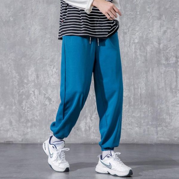 

men's pants 2021 spring and autumn casual sports trousers solid sweatpants fashion drawstring joggers male, Black