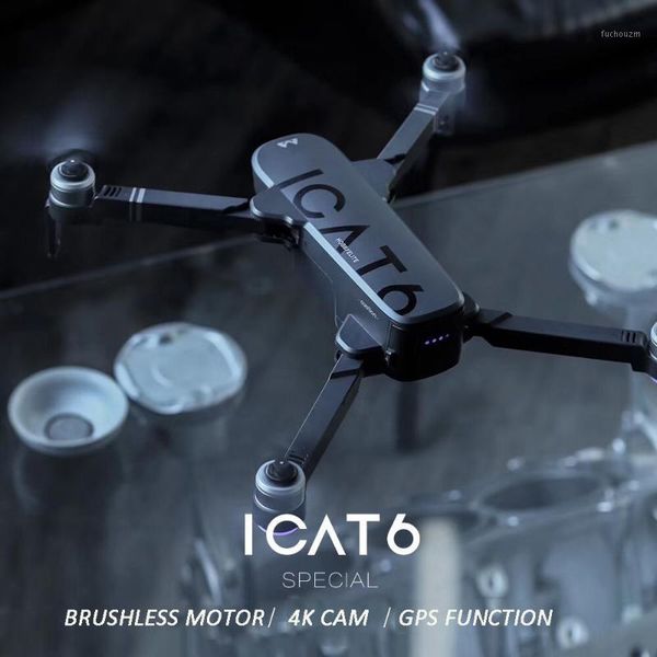 

new icat6 gps rc drone selfie with 4k hd camera wifi fpv optical flow smart brushless quadcopter foldable arm dron vs cg0331