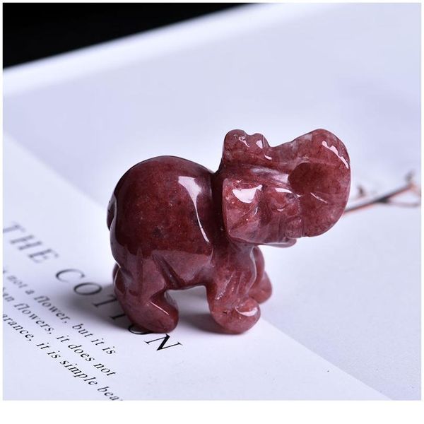 

elephant opal tiger eye rose quartz natural gemstone carving lucky aura chakra healing jewe qyluyb, Black