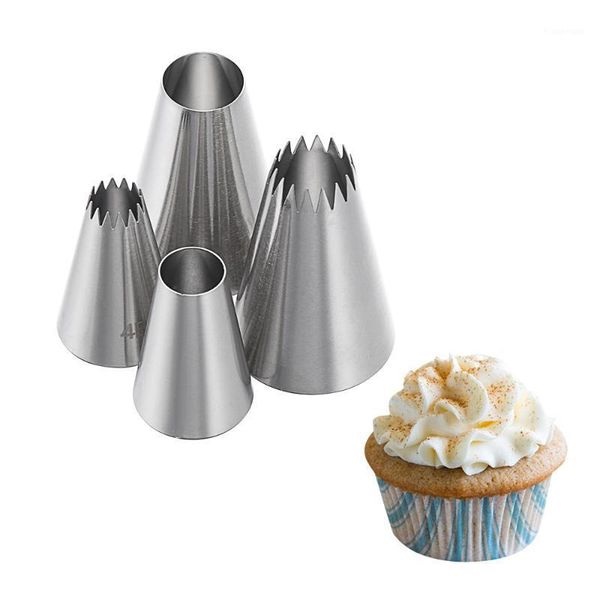 

3/4pcs/set diy cream icing piping nozzle stainless steel pastry tips baking mold cupcake nozzles cake decoration tool1