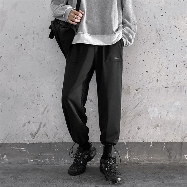 

privathinker men's straight harem pencil pants korean man loose japanese trousers streetwear male sport fashion casual pants lj201221, Black