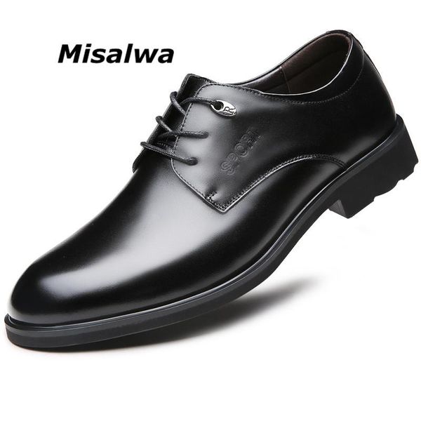 

misalwa tradditional men derby shoes leather official basic business men dress shoes black