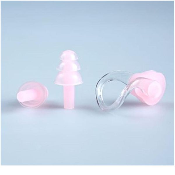 

1 set waterproof soft sile swimming accessories nose clip ear plug earplug to sqcqln