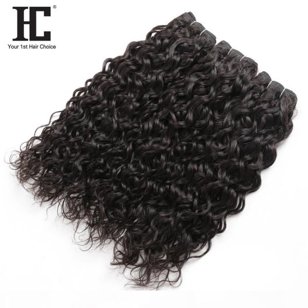 

brazilian water wave with closure 3 bundle unprocessed virgin hair with closure wet and wavy virgin brazilian hair with closure, Black