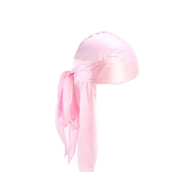 

2019 новый унисекс длинный шелк сатин дышащая тюрбана шляпы парики doo durag велосипед headwrap химическая крышка пиратская шляпа мужчины во, Black