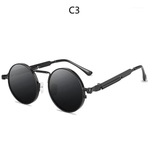 

sunglasses mclexn round metal steampunk men women fashion glasses brand designer retro vintage uv4001, White;black