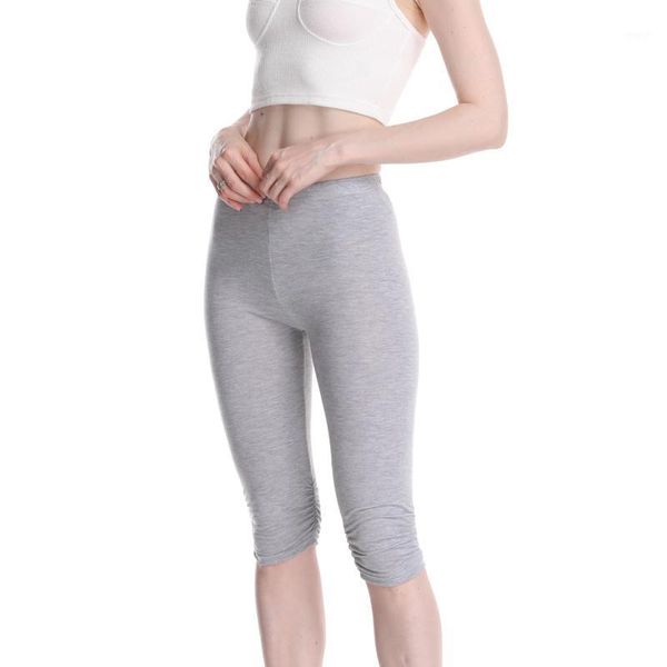 

women's leggings 2021 summer fashion solid color casual women's short wild quality female1, Black