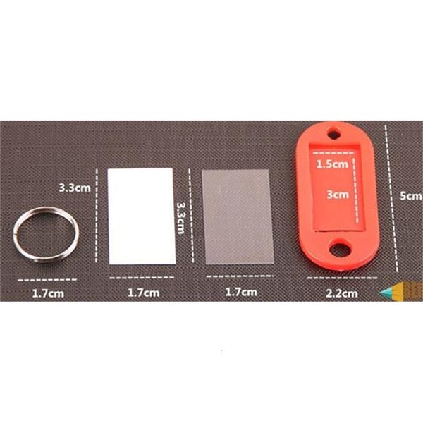 

label mix color plastic id keychain name tags with split ring for baggage chains key rings, Silver