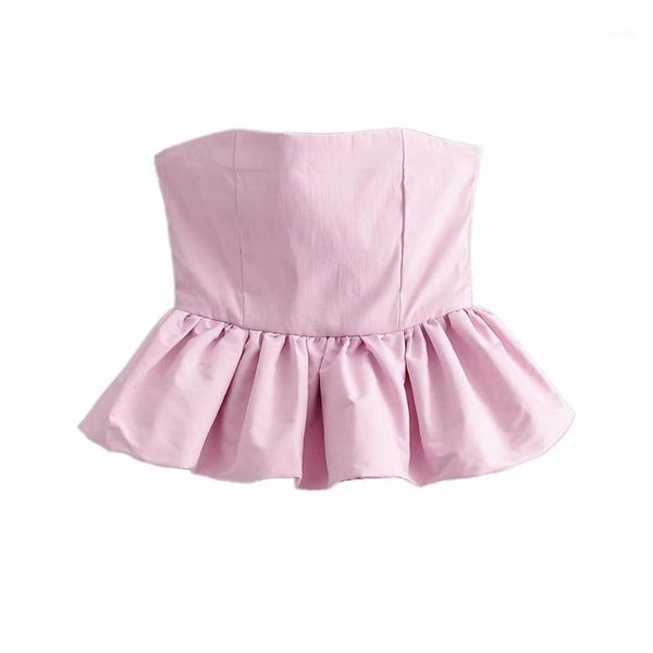 

2020 new spring fashion women strapless hem cascading ruffles blouse shirt women back elastic zipper chic blusa ls63061, White