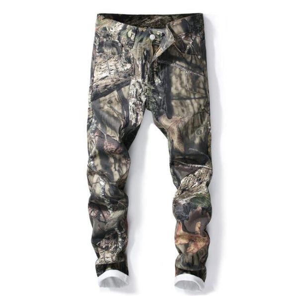 

men's jeans 2021 3d digital printing slim fit camouflage colored painted denim pants plus size 5xl man casual trousers w1520, Blue