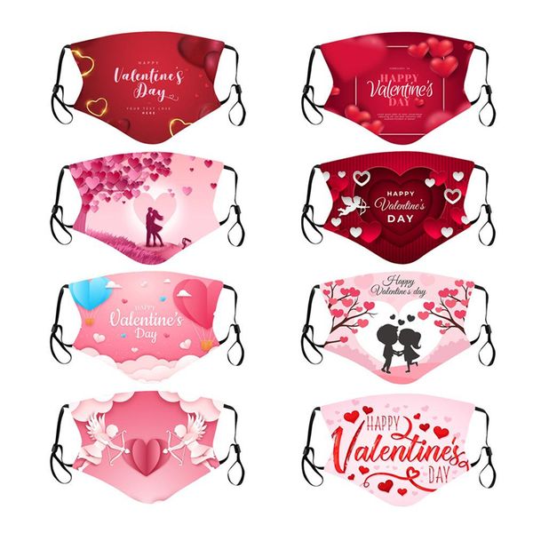 

fashion valentine's day mask washable mouth cover valentines day facial decorations for men women windproof protective party masks