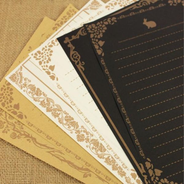 

8 шт набор европейского vintage style writing письмо бумага любовь крафт письмо хорошего качество культура канцелярская школьные принадлежно