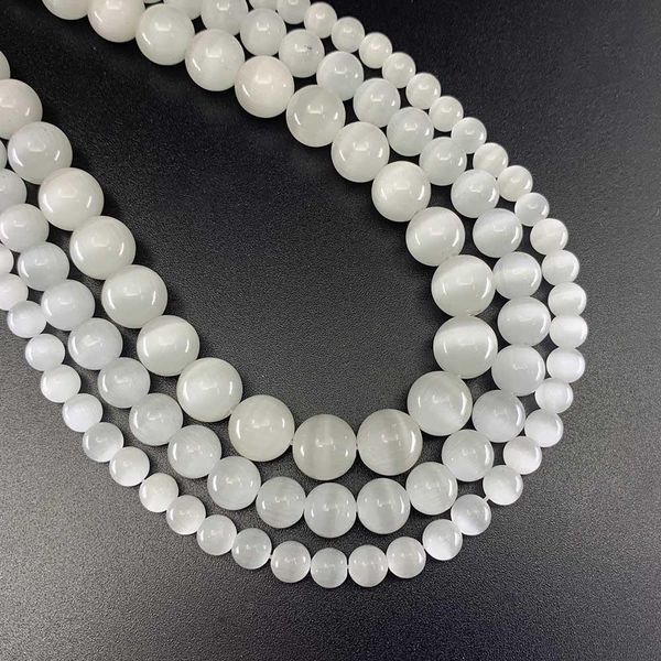 

1strand lot 6 8 10mm natural cat eye stone round loose opal bead cymophane spacer beads for jewelry making findings diy bracelet h qylcql