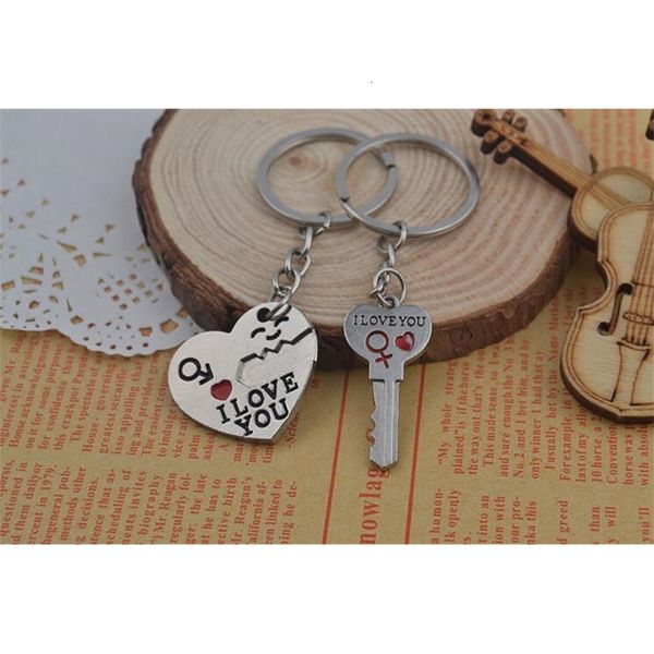 

love keychain i 1pc you heart retail couple ring keyring key chain lover romantic creative birthday gift can print on ba, Silver