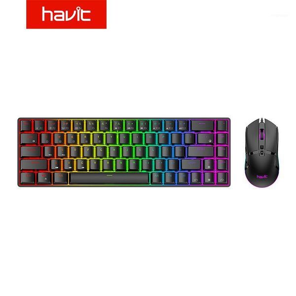 

havit dual mode wireless mechanical keyboard and wired mouse, bluetooth 5.1 & type c wired 68 keys gaming keyboard brown switch1