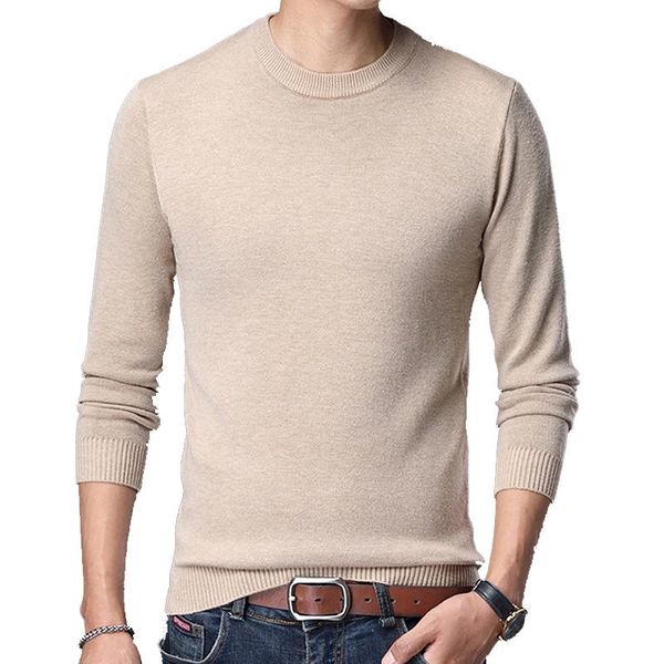 

mens autumn spring o neck knit pullover basic sweater solid thick fashion casual long sleeve new male 161610105, White;black