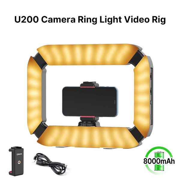 

ulanzi u-200 smartphone video rig led ring light for smartphone camera youtube live lamp with cold shoe for mic tripod