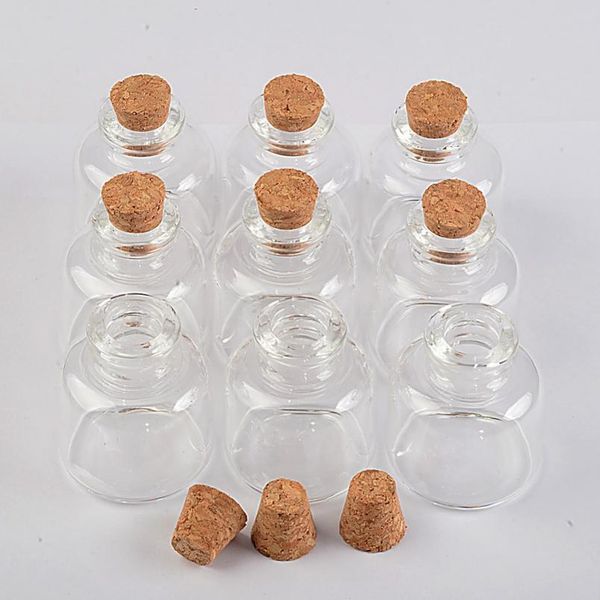 

37x40x12.5mm 20ml cute glass bottle with corks empty transparent tiny bottles wholesale clear jar vials well packagi bbymph