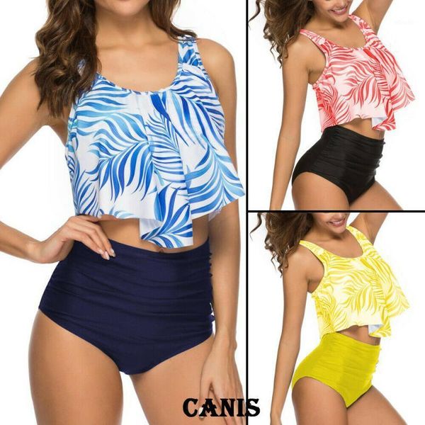 

bikinis set women padded push-up floral bikini two-piece suits swimsuit bathing suit swimwear beachwear high waist print plus size1