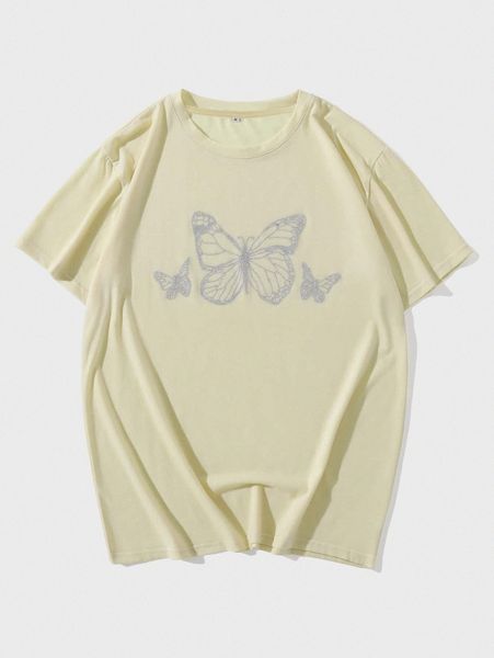 

men butterfly rhinestone tee y1qb#, White;black