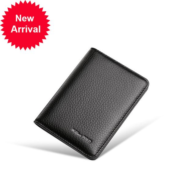 

100% cow leather wallet of fashion bifold cardholder rfid card block male short purse, Red;black