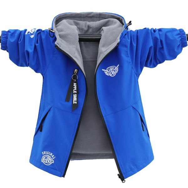 

autumn children's clothes double-sided wear jacket fleece coat boy waterproof windproof children outerwear sport jacket for boys lj2008, Blue;gray