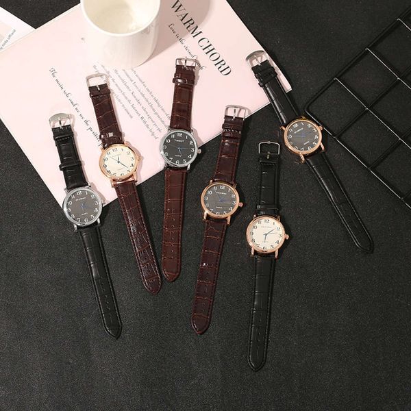 

fashion men's watch new 2020 round waterproof men's watch leisure fashion watch, Slivery;brown