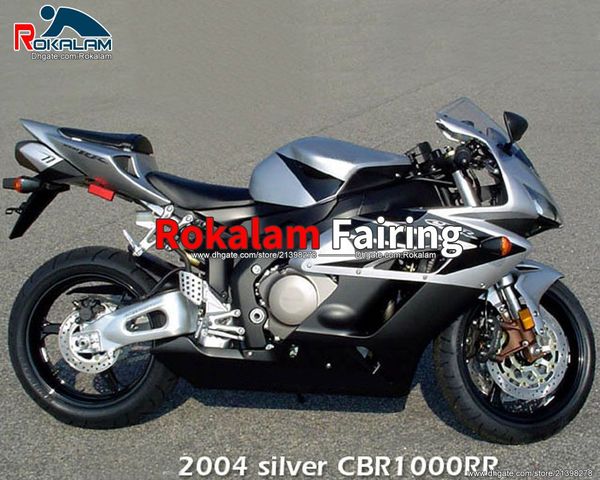 

fit for honda 04 05 cbr1000rr 2005 cbr 1000 rr 2004 silver cbr 1000 1000rr full abs fairing kit (injection molding)