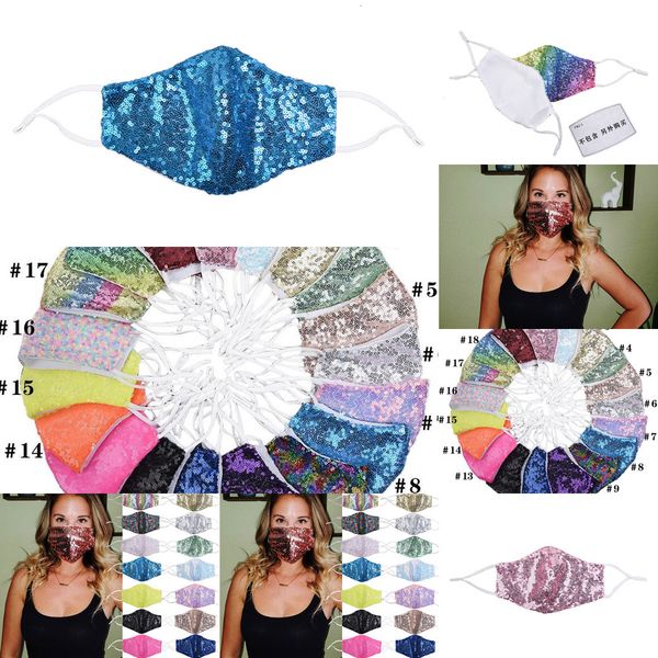 

factory bling sequins protective pm2.5 dustproof mouth cover washable face masks fashion earloop cotton cycling party ma pdk79