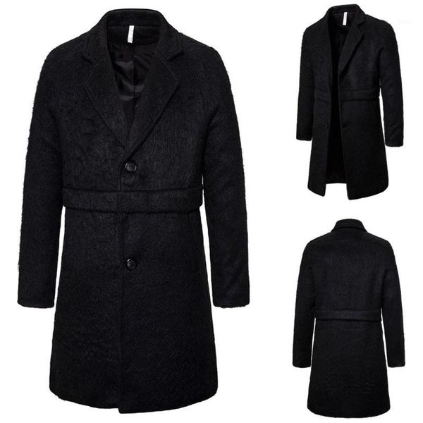 

chaqueta hombre jaqueta masculino winter coat men's autumn casual trench new long solid color trim outwear coat casaco abrigo1, Black