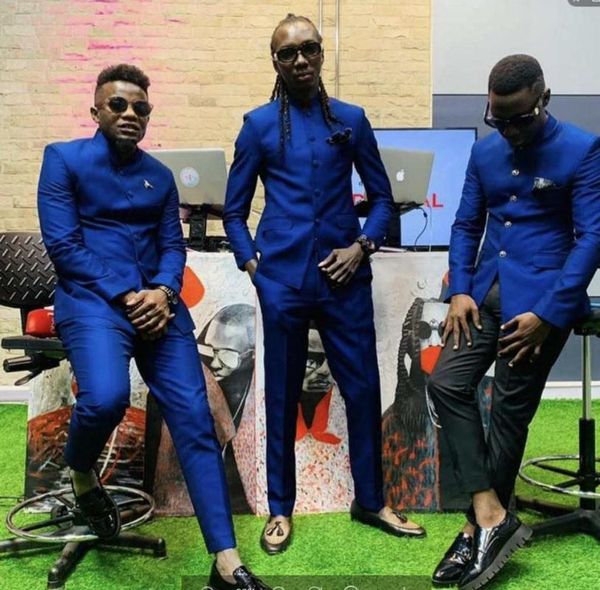 

стандартный воротник королевские синие мужские костюмы для свадебного человека blazer groom смокинг 2 шт. классический подходящий мужской на, White;black