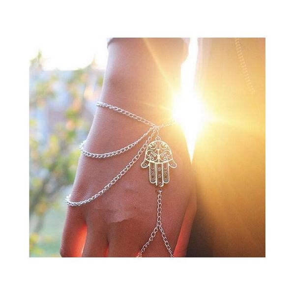 

bergamot tassel chain with finger bracelet wholesale shipping frhn1 dofl0, Golden;silver