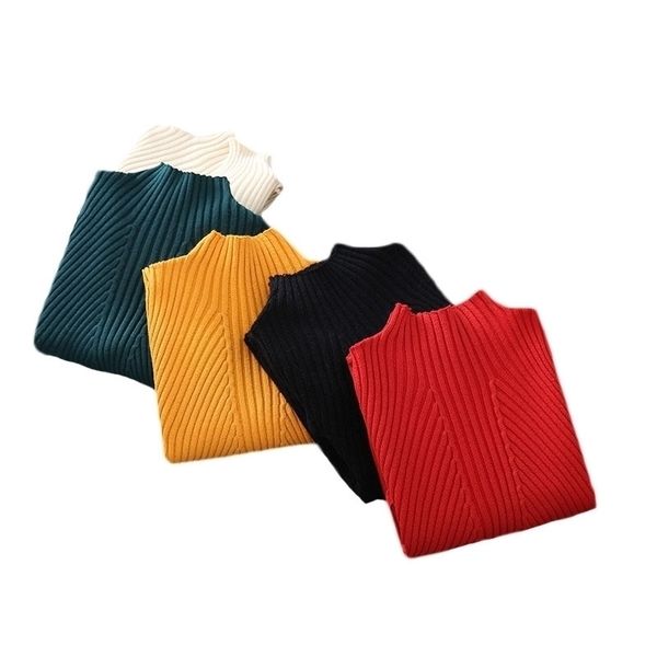 

knitted sweaters winter baby girl clothes solid children's clothing from 2to 14 years old long sleeve kids chunky knit sweater 201201, Blue