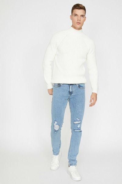 

koton male blue justin jean pants 0 kam43688ld q0105, Black;white