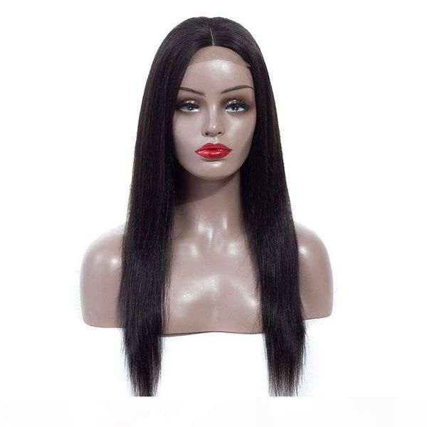 

brazilian straight human hair lace wig 4*4 lace closure wig pre plucked lace front human hair wigs with baby hair for black women, Black;brown