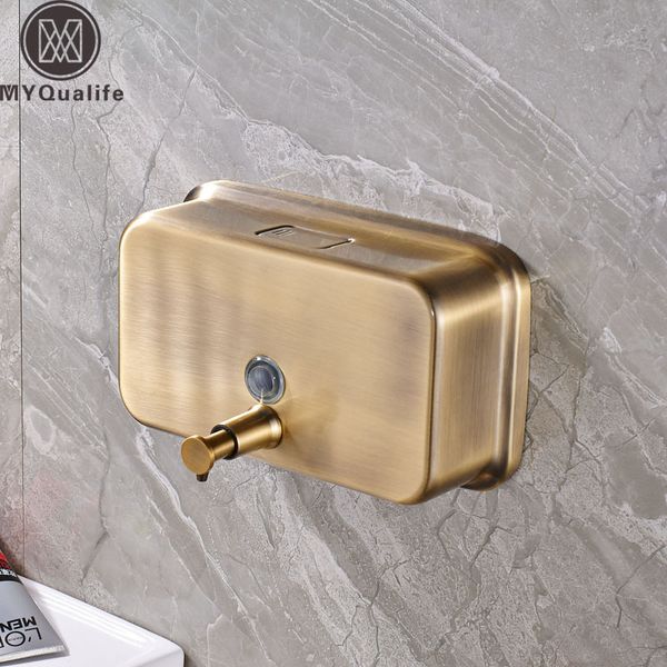 

l showering shampoo cream holder bottle bathroom wall mounted soap dispenser antique brass color y200407
