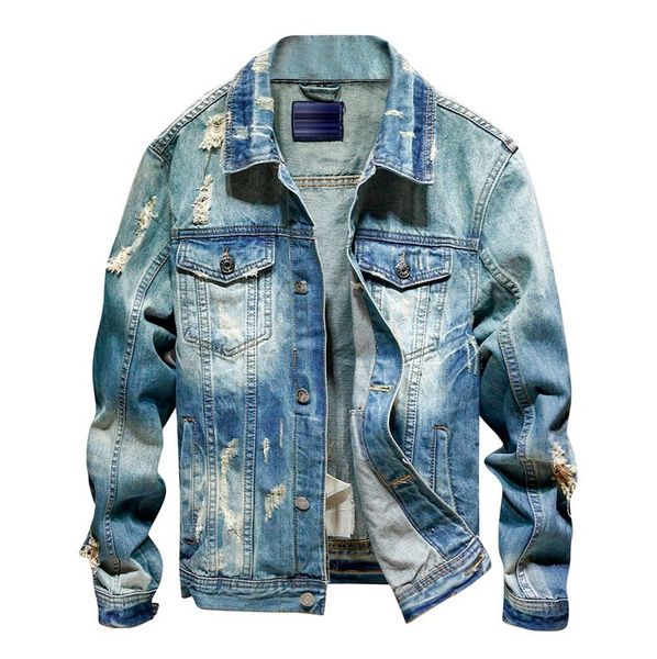 

mens fashion denim jackets coats hip hop retro loose jacket street casual fashion hole slim male, Black;brown
