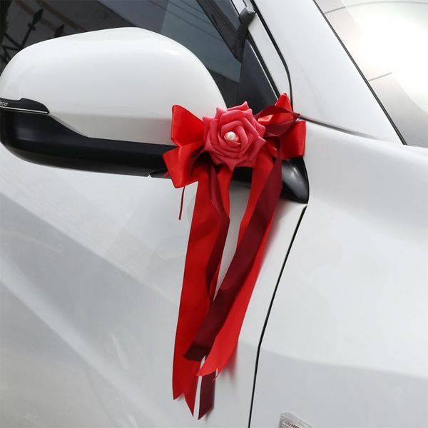 

decorative flowers & wreaths door handles beautiful wed 12 colors party festival supplies 1pc rearview mirror decorations decoration flower