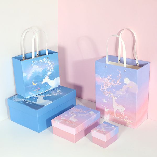 

elk romantic painted set wedding decoration gift box packaging baby shower party new year 2021 for girlfriend/fami