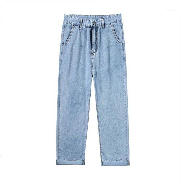 Männer Jeans 2022 Herbst Gerade Männer Leichte Lose Casual Hosen Grau Blau Klassische Gewaschen Plus Größe Denim Hosen Männlich