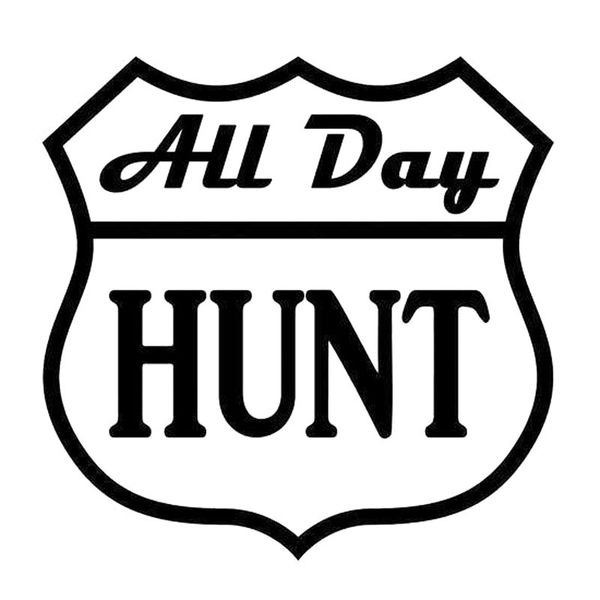

15x14.7cm all day hunt fashion vinyl decal black/silver car sticker car-styling s8-0895