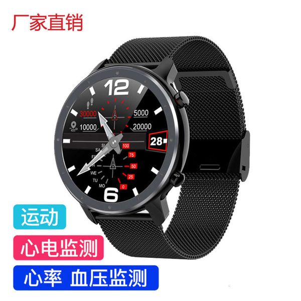 

l11 circle touch smart watch ecg heart rate blood prsure oxygen exercise meter step ip68 waterproof bluetooth camerabgt