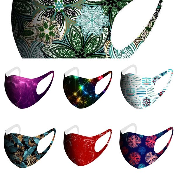 

uq18du masks fashion face mask printed cartoon ice silk facemask painting starry sky fireworks camo dustproof mouth n