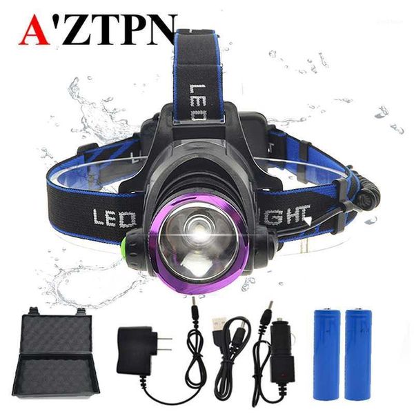 

led headlamp 2000 lumens xm-l t6 rechargeable headlight head lamp ligh + 2pcs 18650 battery + charger set1